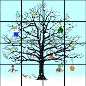 Robotmat van stof: Wintervogels